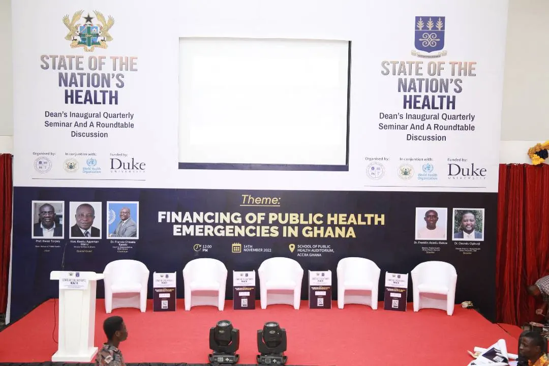Stage prepared for the State of the Nation’s Health seminar and roundtable